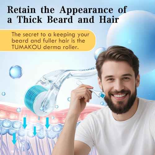 Derma Roller - TUMAKOU Microneedle Roller for Face Scalp Hair - Beard Roller for Women and Men