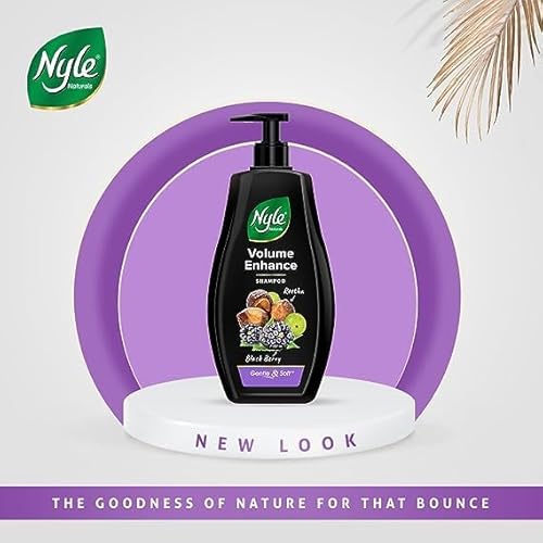 Nyle Naturals Volume Enhance Anti Hairfall Shampoo, With Reetha And Blackberry, Gentle and soft shampoo, PH balanced and Paraben free, 800ml