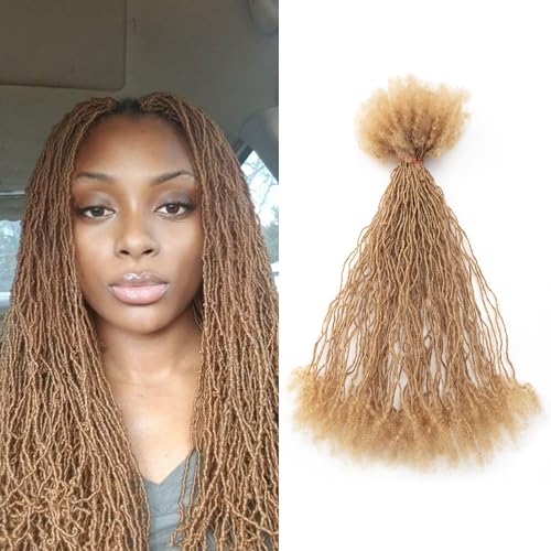 EV&ET Micro Locs Extesnions Human Hair 0.2cm Thickness Sisterlocks Curly Tips, Full Handmade Interlocking Permanent Soft Dreadlock Extensions Natural Looking Locs (#27 40pieces, 8inch 0.2cm)