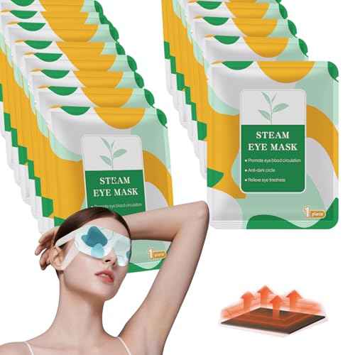 50 Packs Steam Eye Mask for Dry Eyes, Self Heated Sleep Eye Mask Disposable Warm Compress for Eyes, Relieves Dry Eye Eye Strain, Dark Circles, Puffiness,Microgroove (Natural Unscented)