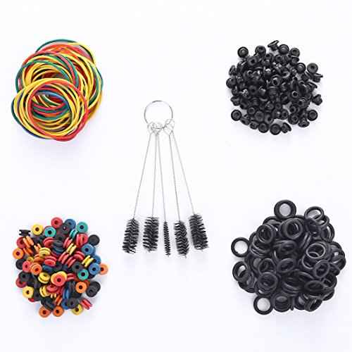 New Star Tattoo Machine Parts Accessories - 100 Rubber Bands, Needle Grommets Pad, O-rings, Nipples & Brush Set - 400pcs Machine Supplies