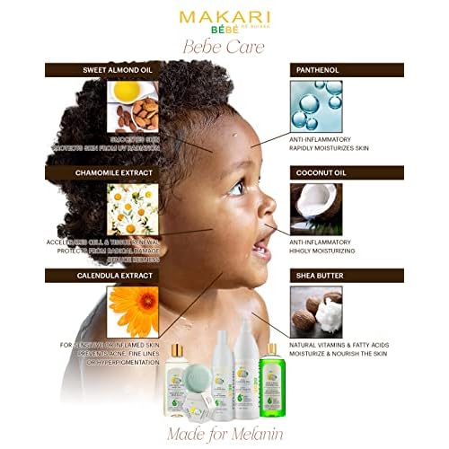 MAKARI Bebe 3 Piece Shower Gift Set - Foaming Gel, Cleansing Milk & Oil, Gentle, Nourishing & Calming Bath Routine for Newborn and Up, Hypoallergenic & Paraben-Free Baby Care Products