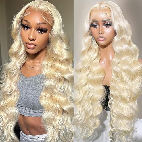 613 Lace Front Wig Human Hair 20 Inch 200% Density Body Wave 13x6 HD Transparent Lace Pre-Plucked with Baby Hair