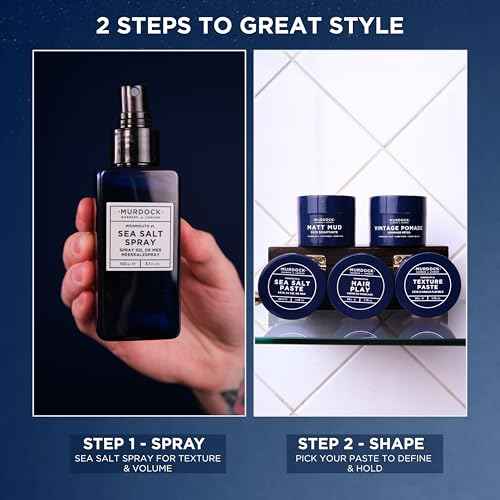 Murdock London Sea Salt Spray for Men ? Barber-Trusted Texturizing Mens Hair Sprays for Root Lift, Volume & Matte Finish ? Clean Label, Paraben-Free Sea Salt Spray for Hair (5.1 oz)