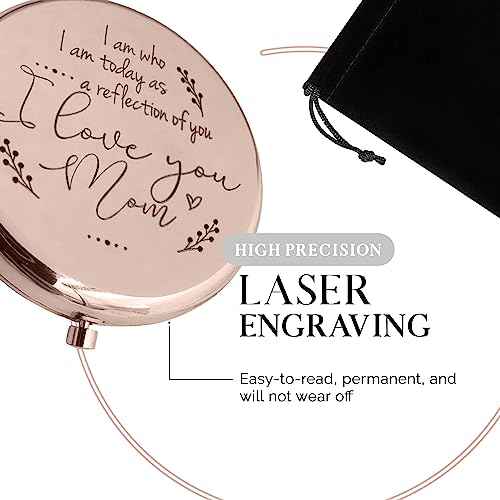 Mother of the Bride Gifts from Daughter, Compact Mirror, Mother of the Groom Gifts from Son, Sentimental Gifts for Mom, Birthday Gifts for Mom from Daughter, Personalized Gifts for Mom (RG)