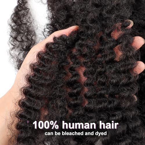 2 Packs Afro Kinkys Bulk Human Hair 18 Inch 50g/Pack for Permanent Micro Locs Mini Kinky Twist Braids Loc Extensions Dreadlock Extensions Repair Locs Can Be Bleached Dyed (Natural Black)