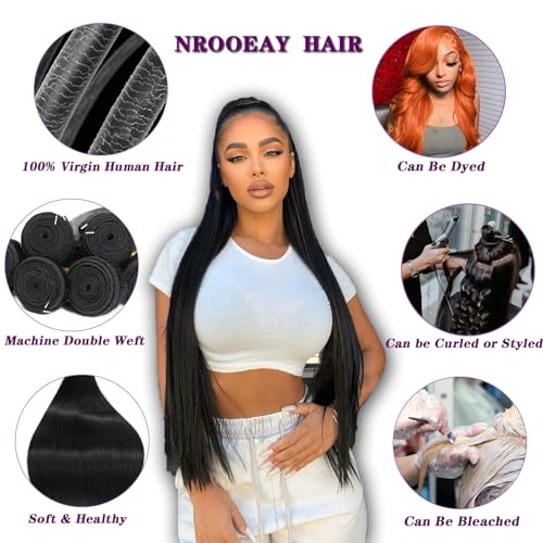 Brazilian Virgin Hair Straight 3 Bundles 18 20 22 Inch Long Straight Human Hair Weave Bundles Unprocessed Brazilian Straight Hair Straight Hair Human Extensions Natural Black