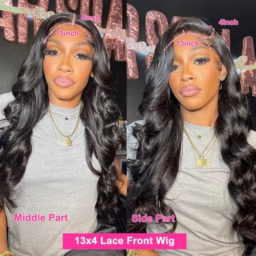 Lemoda Outlet Deals 13x4 Body Wave Lace Front Wigs Human Hair 180% Density 13x4 HD Transparent Lace Frontal Wig Pre Plucked 14A Brazilian Virgin Human Hair Wigs for Women 20 Inch