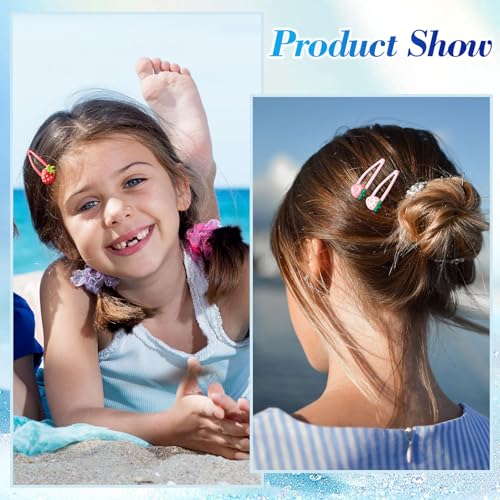 PAGOW 12 Pcs Strawberry Hair Clips, Y2K Cute Hair Barrettes, Fruit Cutecore Hair Accessories, Decorative Metal Snap Hair Clips for Women (Red, Light Pink, Dark Pink)