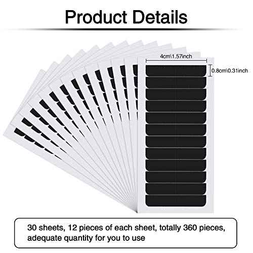 Blulu 360 Pcs Black Hair Extension Tape Tabs Bulk Double Sided Strong Adhesive Hair Tape in Extension Replacement Wig Strip Waterproof Beauty Tool for Lace Wigs Toupee Hairpiece Supplies