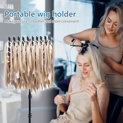 Braiding Hair Rack Standing Extension Holder Hanger, 144 Pegs Divider for Separator Stand Display (Black)