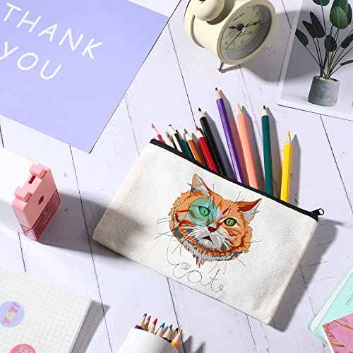 Reginary 80 Pack Canvas Zipper Makeup Bags Bulk Pencil Pouches Blank DIY Craft Canvas Cosmetic Bag Pouch with Zipper for Makeup Cosmetic Toiletry Stationary Storage(Natural and Black Zippers)