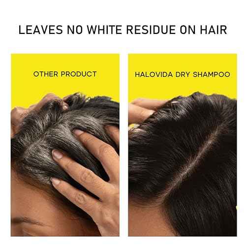 HALOVIDA Dry Shampoo for Women, Dry Scalp Shampoo Spray for Dark Hair Leaves No White Residue, Absorb Oils, Volumizing & Refresh Hair for 72 Hours, 5.07 Fl Oz