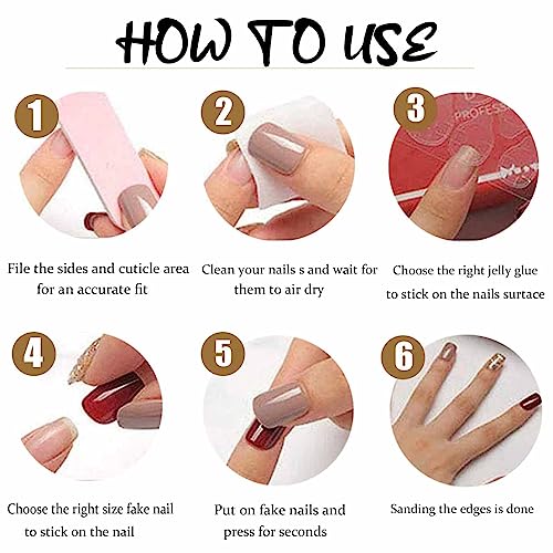 French Press on Nails Pink Fake Acrylic Long Nails Square Flower Full Cover Fake Nails for Women and Girls 24PCS