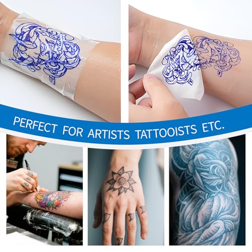 Tattoo Transfer Paper - 50 PCS Tattoo Stencil Paper, 4 Layers 8.3" x 11.7" A4 Size Tattoo Thermal Stencil Paper for Tattoo Transfer Kit Tattoo Supplies