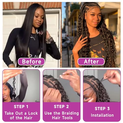 Human Braiding Hair for Boho Braids,Deep Curly Bulk Salt and Pepper Human Hair 100g 2 Bundles/Pack Brazilian Virgin Hair No Weft Wet and Wavy Gray Hair Extensions for Black Women 18 Inch