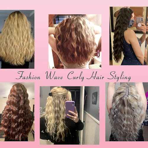 3 Barrel Curling Iron Hair Crimper: Birthday Gifts for Women Aleath Dual Voltage Adjustable Temperature Three Barrels Hair Waver - Ceramic 1 inch Curler Wand