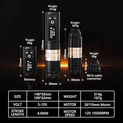 Ambition Soldier Tattoo Machine Kit Complete Rotary Wireless Tattoo Pen Gun Kit with 20pcs Glory Tattoo Cartridge Needles Practice Skin Supplies for Beginners & Professional Artists, Black