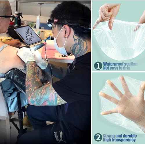 HOINCO 50 PCS Disposable Tattoo Tray Cover Tattoo Arm Rest Stand Cover,Transparent Elastic Arm Rest Tray,Easy to Use(35in*43in£¨90cm*110cm£©)