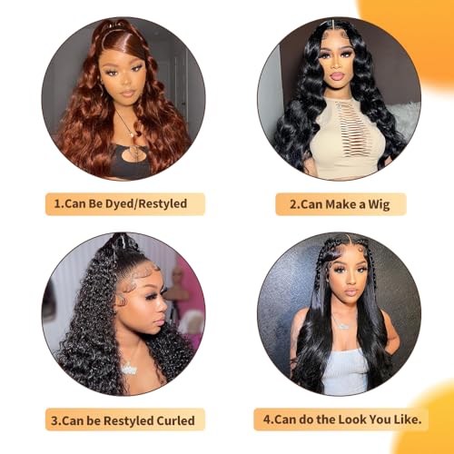 12A Body Wave Bundles 100% Unprocessed Brazilian Virgin Hair 18-22Inch 3 Bundles Double Weft Weave Real Human Hair Natural Black