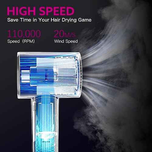 Hair Dryer Brush, webeauty 5 in 1 One Step Professional Hot Air Brush Set for Fast Drying, Curling Drying, Straightening Combing, Hair Styler [Ceramic Coating] [Negative Ion] 110000 RPM (Grey+Red)