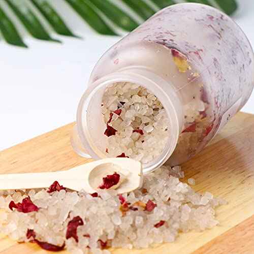 Bath Salt,Himalayan Rose Flower Petals Dead Sea Salt,Lavender and Bergamot Essential Oil,Cleanse,Revitalize,Relaxing,Stress Relief,and Soothes Skin,Best for Good Sleep(260g 9.17oz)