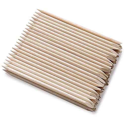 100Pcs Orange Wood Sticks for Nails, HOOMBOOM Double Sided Cuticle Pusher Remover Nail Art Manicure Pedicure Tool for Manicure Pedicure