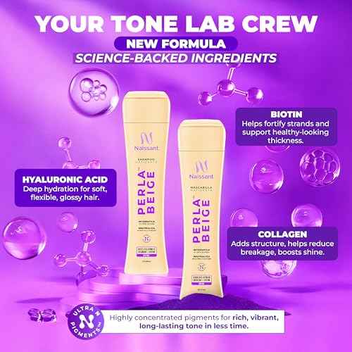 naissant Perla Beige Hair Purple Toning Mask | Eliminates Brassiness | Neutralizes Yellow & Orange Tones | Paraben, Ammonia & Sulfate Free | Pro-Vitamin B5, Olive Oil & Honey (Perla Beige) 10.1 Fl Oz