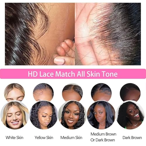 10A Straight Bundles with Frontal 16 18 20 with 14 Inch Human Hair Bundles with Closure 100% Unprocessed Brazilian Virgin Human Hair Weave 3 Bundles with Frontal HD Lace