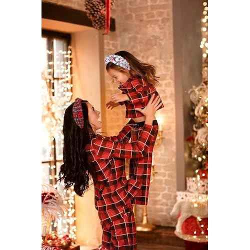 Christmas Headband for Women Holiday Accessories Decorations Xmas Tree Snowflake HoHoHo Crystal Knotted Headband Christmas Festive Headwear Party Gifts (Candy Cane Plaid)