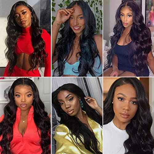 360 Blue Lace Front Wig - Pre-Plucked Straight HD Glueless Lace Wig - Synthetic Dark Blue Long Straight - 32inch
