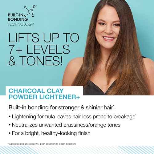 AGE beautiful Charcoal Clay Powder Hair Lightener with Ultra Bond Building | Strengthens, Protects & Nourishes | Lifts up to 7+ Levels | Lightens & Tones in One-Step