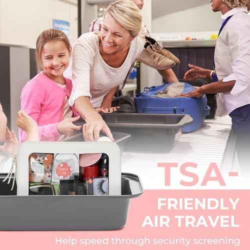 Clear Makeup Bag TSA Approved Waterproof Travel Toiletry Bag Leather Cosmetic Organizer Case Transparent Car Storage Pouch for Women(White-L)