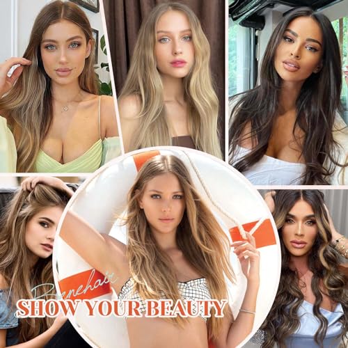 Benehair Brown Halo Hair Extensions Remy Human Hair, 18 Inch Invisible Wire Hair Extensions for Adding Volume Hair Halo Extensions For Women #02 Dark Brown