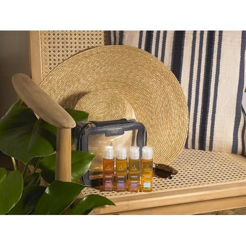 Aromatherapy Associates Mini Shower Oil Travel & Discovery Collection. 4 Premium Shower Oils (50ml each) and Handy Travel Case. Includes Revive, De-Stress, Muscle and Rose Blends (1 count)