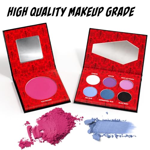 Rubies Officially Licensed Elvira Makeup Kit - Complete Makeup Set Eyeshadow Palette, Lipstick, Lip Gloss, Black Eyeliner, Blush, Makeup Bag, Premium Halloween Make Up for Adults Costume Makeup Kit