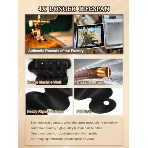 16A Raw Indian Human Hair Bundles 20 Inch Thick Raw Body Wave Bundles Human Hair Weave,4X Lifespan,100% Unprocessed Cuticle Aligned,Reusable Multiple Washes Keep Texture Silky Soft (Natural Black)