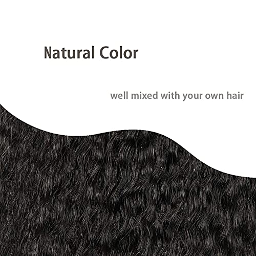 Kinky Straight Clip in Hair Extensions for Black Women Human Hair Clip In Extensions 20 Inch 10Pcs 120g Natural Black Full Head Unprocessed Remy Human Hair (Natural Black, 20 Inch)