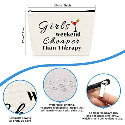 Girls Weekend Gift 3 Pcs Travel Makeup Bag Friendship Trip Gift for Her Best Friends Bestie Sister Cosmetic Bags Christmas Birthday Graduation Present for Women Girls Travel Zipper Toiletries Pouch