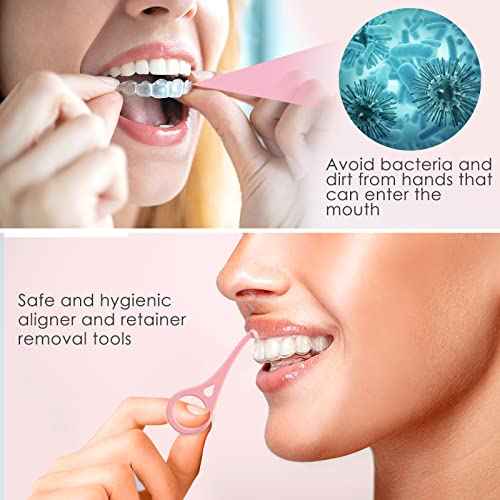 ARGOMAX - Aligner Removal Tool, 50 Invisible Braces Removal Tools, Retainer Remover Tool, Suitable for Removing Braces, Trays, Retainers, Dentures and Aligners(Pink).