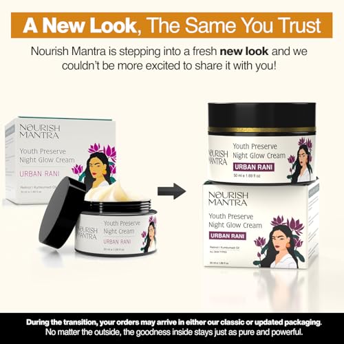 Nourish Mantra Urban Youth Preserve Night Glow Cream/With Retinol, Hyaluronic Acid, CICA, and Ashwagandha Extracts/Hydrates, Repairs Skin & Addresses signs of aging/All Skin Types/ 50ml