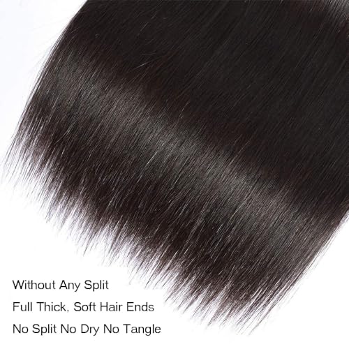 Human Hair Bundles Straight 20 20 22 22 Inch 12A Grade Unprocessed Virgin Brazilian Hair Extensions 4 Bundles Natural Color