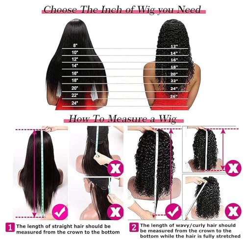 U Part Wigs Human Hair for Black Women Deep Wave Human Hair Brazilian Hair Full Head Clip in Half Wig V Part Glueless Wigs Human Hair Pre Plucked U Shape Wigs (Natural Black, 16 inch)