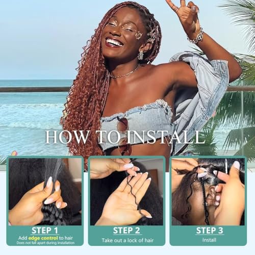 100g 24 Inch Deep Wave Bulk Human Braiding Hair Color 350 Human Braiding Hair for Boho Braids 2 Bundles/Pack No Weft 100 Percent Brazilian Human Braiding Hair Extensions for Micro Braiding