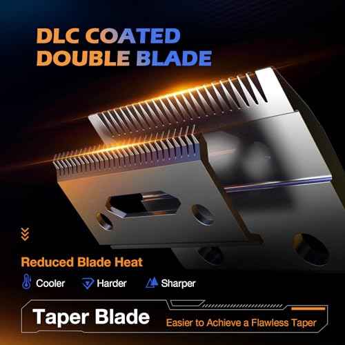 Professional Hair Clippers for Men- High Torque Brushless Motor with Diamond-Like Carbon Coating Ceramic Blade, Mens Cordless Hair Clippers Set for Barbers with Charging Base