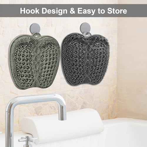BESKAR Shower Foot Scrubber Mat with Non-Slip Suction Cups, Foot Spa Brush for Cleaning & Exfoliating Your Feet No Bend, Foot Points Reflexology Mat for Relax Your Feet