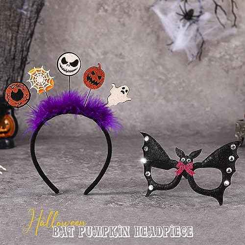 Halloween Headbands Ghost Head Band Costume Headwear Hair Accessory with Glasses for Christmas Festival Party