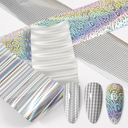 WOKOTO 300 Sheets Nail Transfer Foil Art Kit, Solid Glitter Gradient Nail Foils Transfer Nail Art Stickers For Nails, Gel Nail Transfer Stickers Decals Wraps Nail Polish Foil Transfer Sheets Set