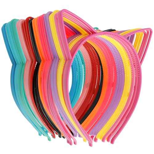 COCIDE 36Pcs Cat Ears Headbands Plastic Taylor Party Decorations Kitty Headbands for Gabby Party Favors Birthday Supplies for Women Halloween Hair Accessories Hair Hoops Costume