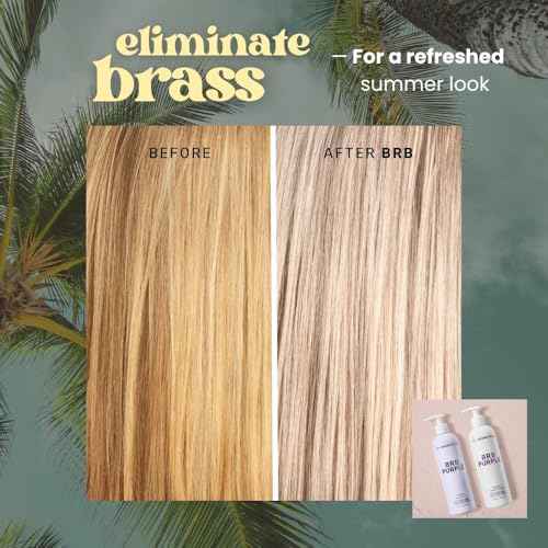 The Beachwaver Co. BRB Blonde Purple Shampoo - Full Size (12 Oz) | Anti-Brass Toning Conditioner w/HiX Vegan Bond Multipliers | Moisturizing, Sulfate-Free Formula for Blonde & Grey Hair